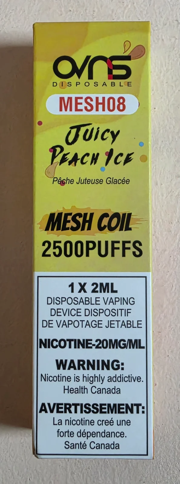 OVNS JUICY PEACH ICE